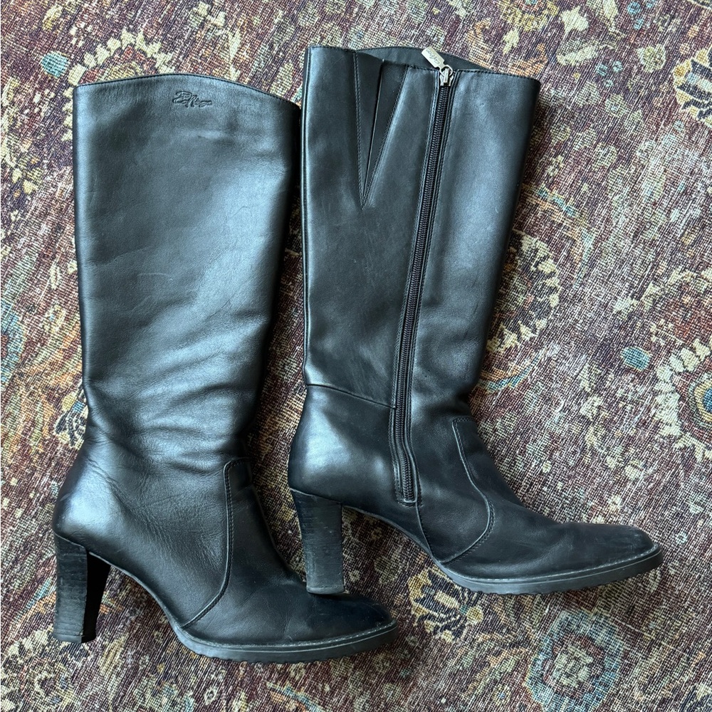 Black Knee High Boot Natural Rubber Aqua College